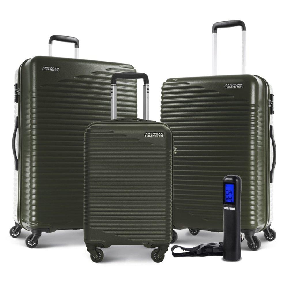 

American tourister skypark hard trolley luggage set of 3, 55+68+78cm, with luggage sca...