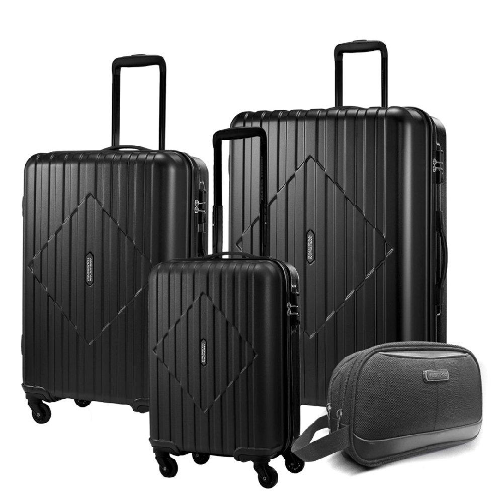 

American tourister skytrac hard trolley luggage set of 3, 55+68+78cm, with clutch bag, ...