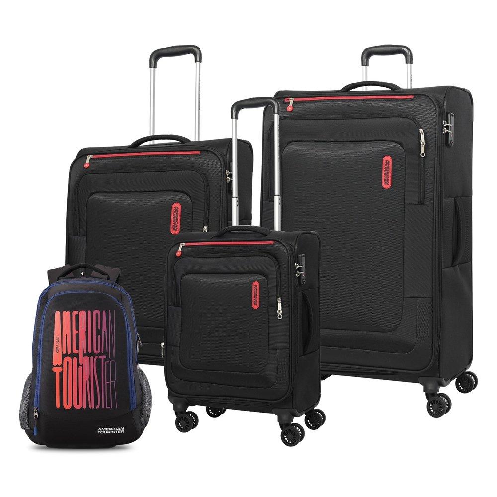 

American tourister duncan hard trolley luggage set of 3, 55+68+83cm, fl8x09107bp - black