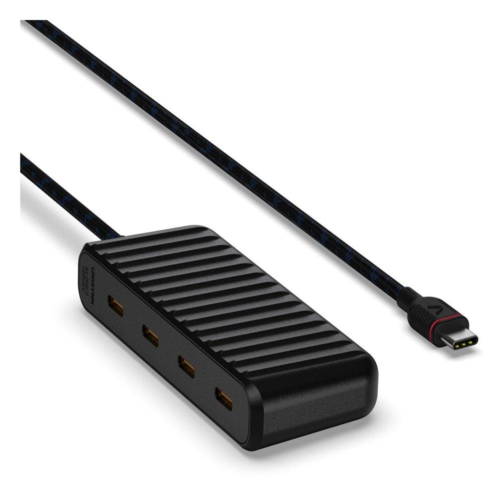 

Unisynk usb-c to 4 usb-c hub charger, 10427 – black