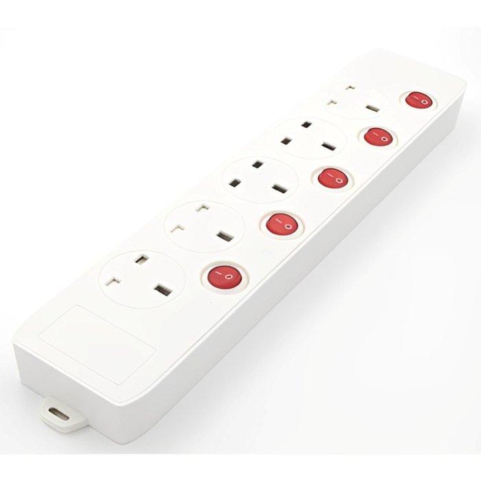 

Rtc 5 way socket, 5 switches, 3m, 13a, 49-5-su135 – white