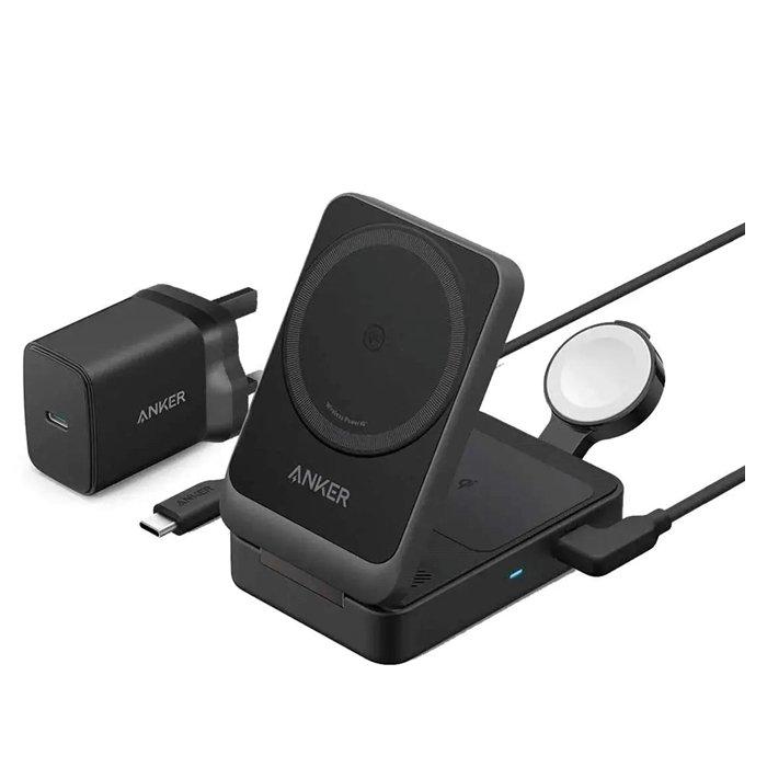 

Anker maggo 15w 3-in-1 wireless charger, b2557211 – black