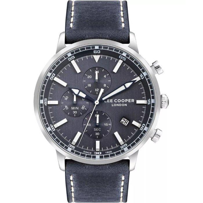 

Lee cooper men's watch, multifunction, leather strap, 46mm, lc07943. 399 - dark blue