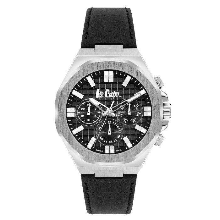 

Lee cooper men's watch, multifunction, leather strap, 46mm, lc07983. 351 - black