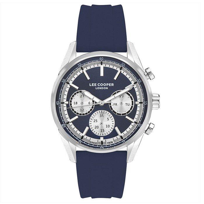 

Lee cooper men's watch, multifunction, silicone strap, 44mm, lc07987. 399 - blue