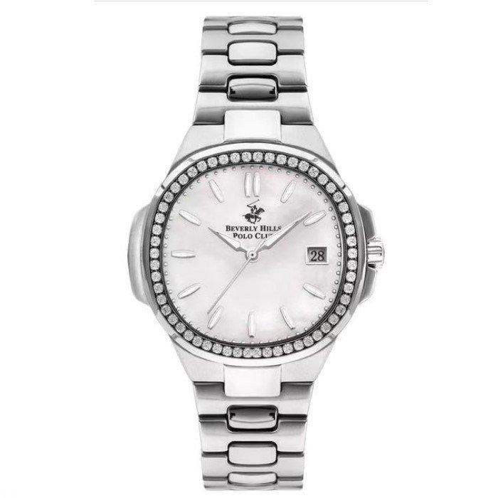 

Beverly hills polo women's watch, analog, metal strap, 36mm, bp3320x. 320 - silver