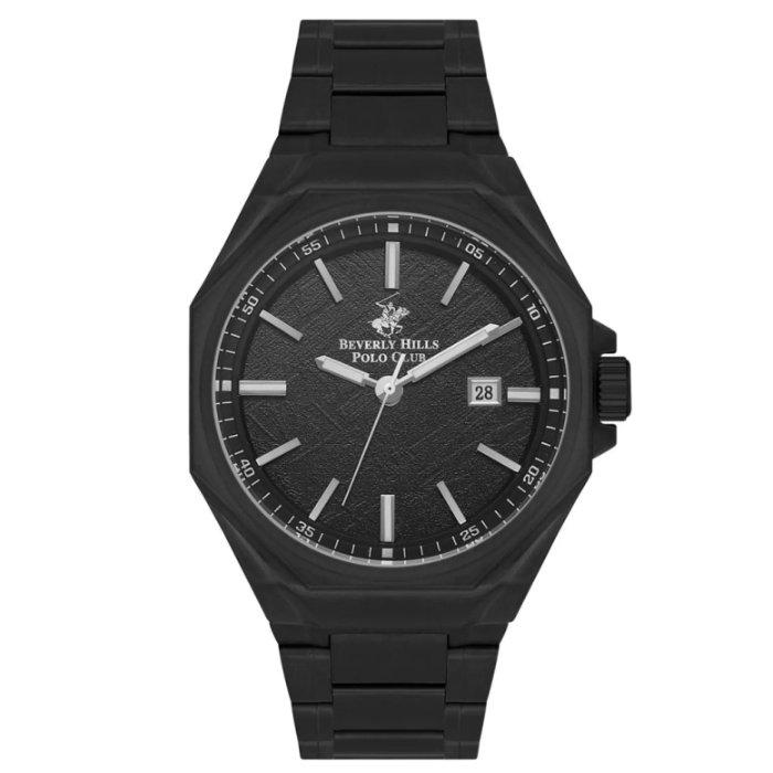 

Beverly hills polo men's watch, analog, metal strap, 43mm, bp3544x. 650 - black