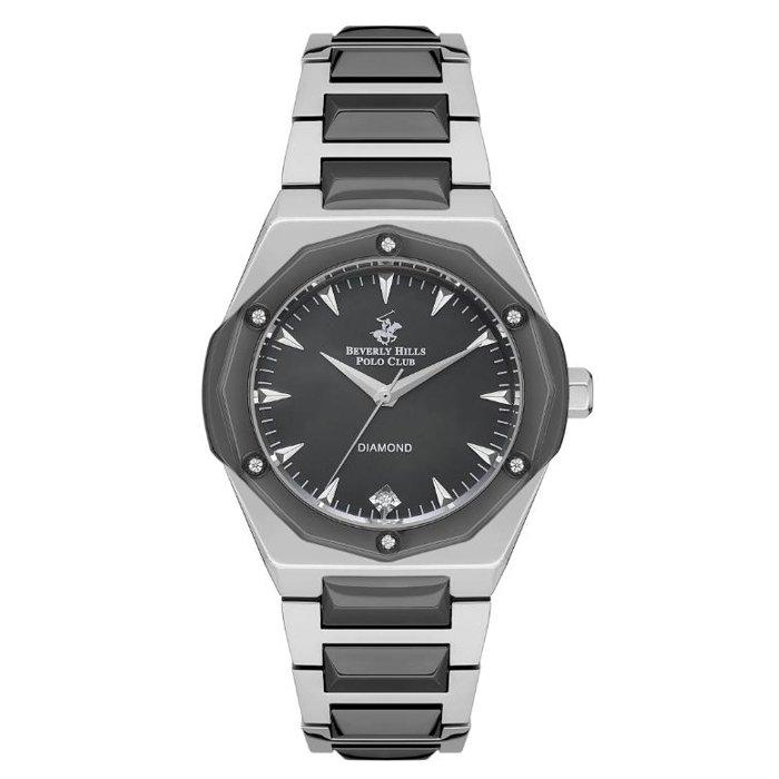 

Beverly hills polo women's watch, analog, metal strap, 35mm, bp3561x. 350 - silver/black