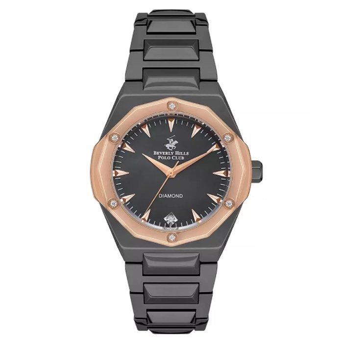 

Beverly hills polo women's watch, analog, metal strap, 35mm, bp3561x. 450 - black