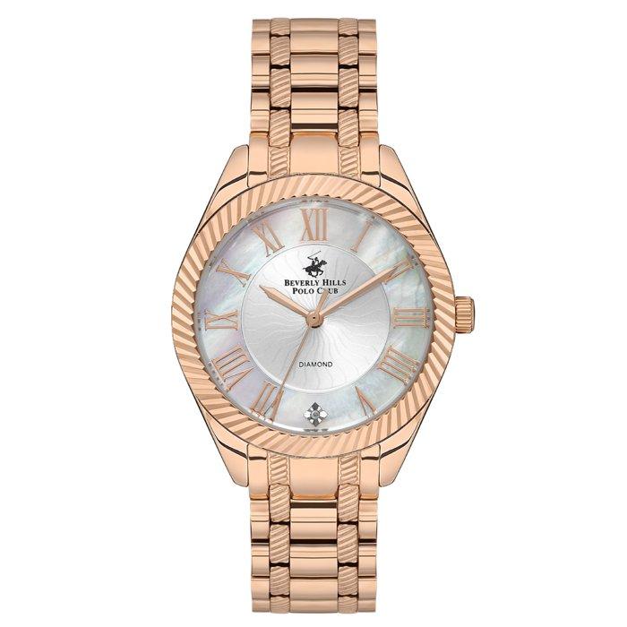 

Beverly hills polo women's watch, analog, metal strap, 35mm, bp3571c. 420 - rose gold