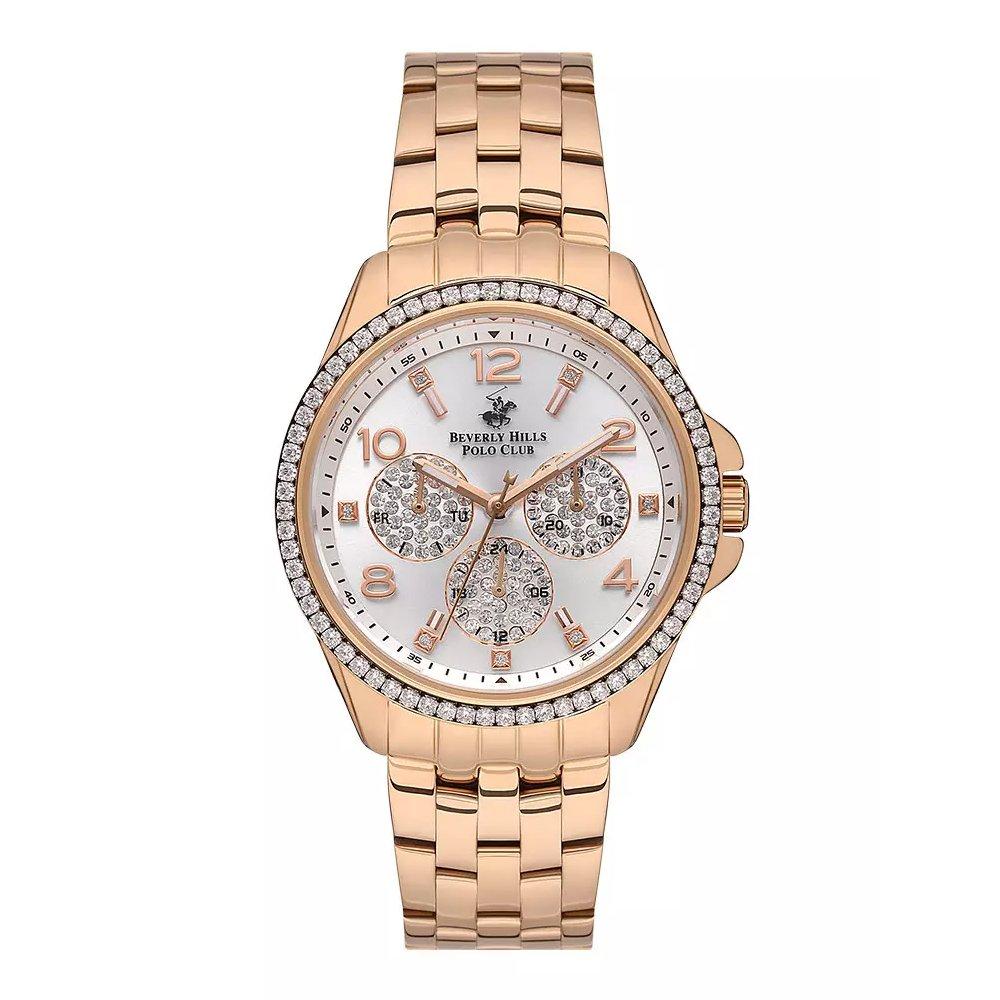 

Beverly hills polo women's watch, multifunction, metal strap, 37mm, bp3572c. 430 - rose...