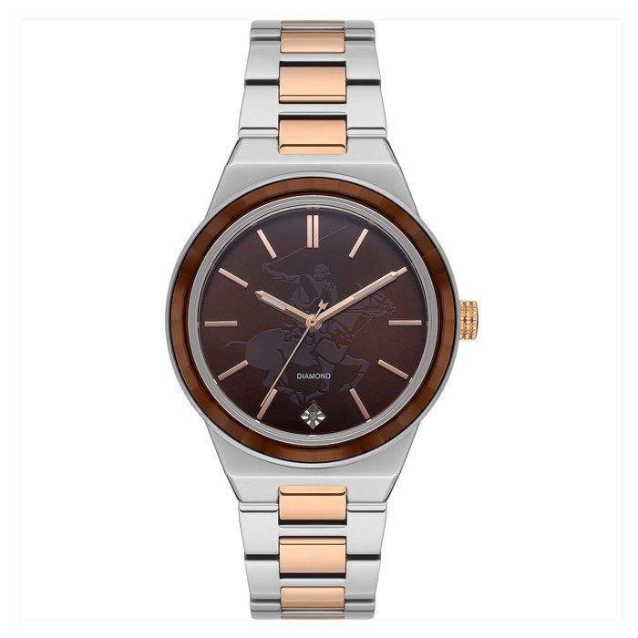 

Beverly hills polo women's watch, analog, metal strap, 36mm, bp3584x. 540 - silver/rose...