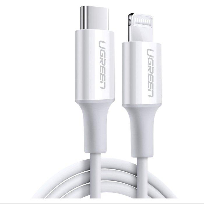 

Ugreen usb type c to lightning cable, 1. 5m, 20w, us171 - white
