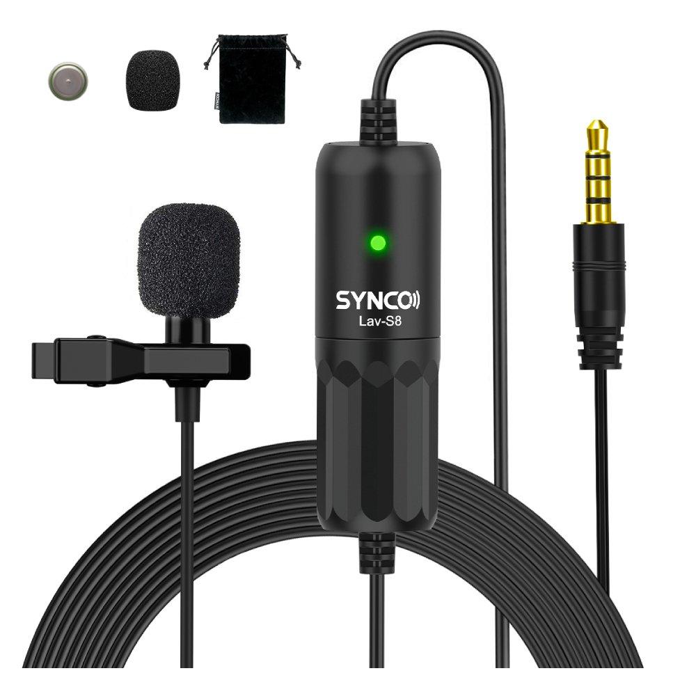 

Synco lavalier microphone for ios and android devices, lav-s8 - black