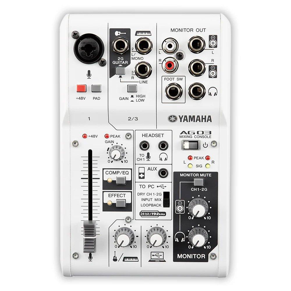 

Yamaha ag03 live streaming mixer, 3-channel - white