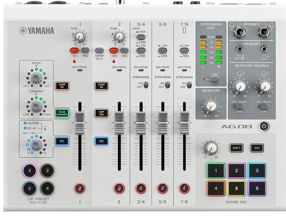 

Yamaha ag08 live streaming mixer, 8-channel - white