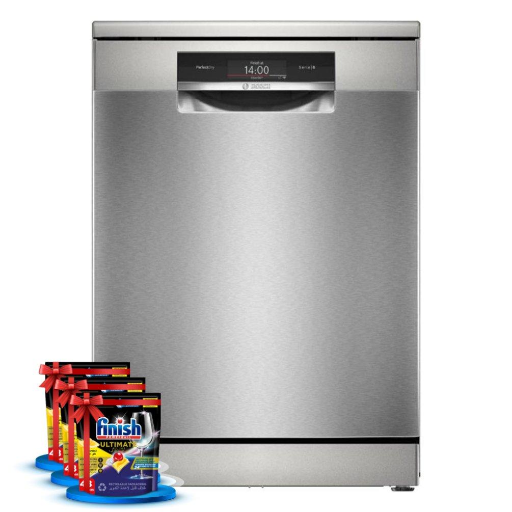 

Bosch series 8 free standing dishwasher, 13 setting, sms8zdi86m – silver