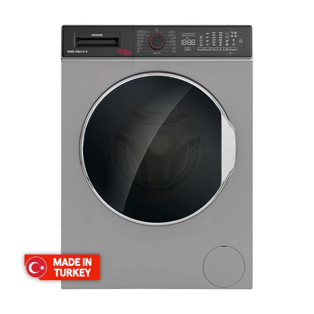 

Hoover front load washer & dryer, 8kg capacity, 6kg drying, hwd-v8614-s - silver