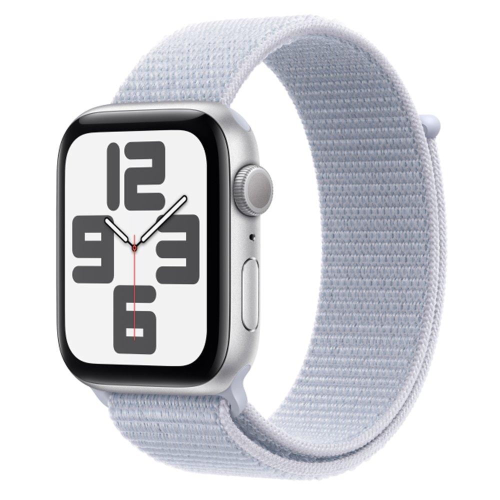 

Apple watch se gps 44mm silver aluminium case with blue cloud sport loop