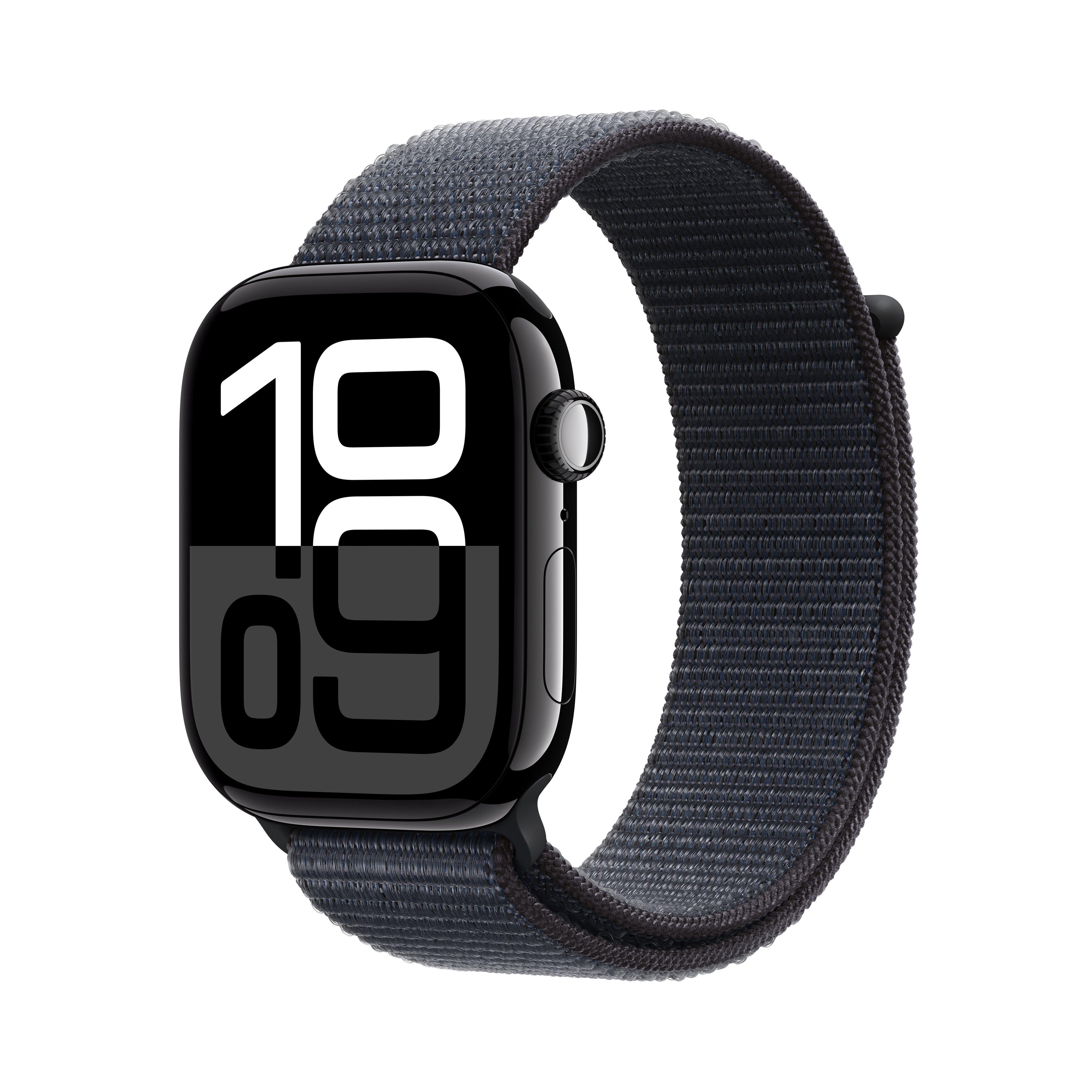 

Apple watch series 10 gps 42mm jet black aluminium case with ink sport loop