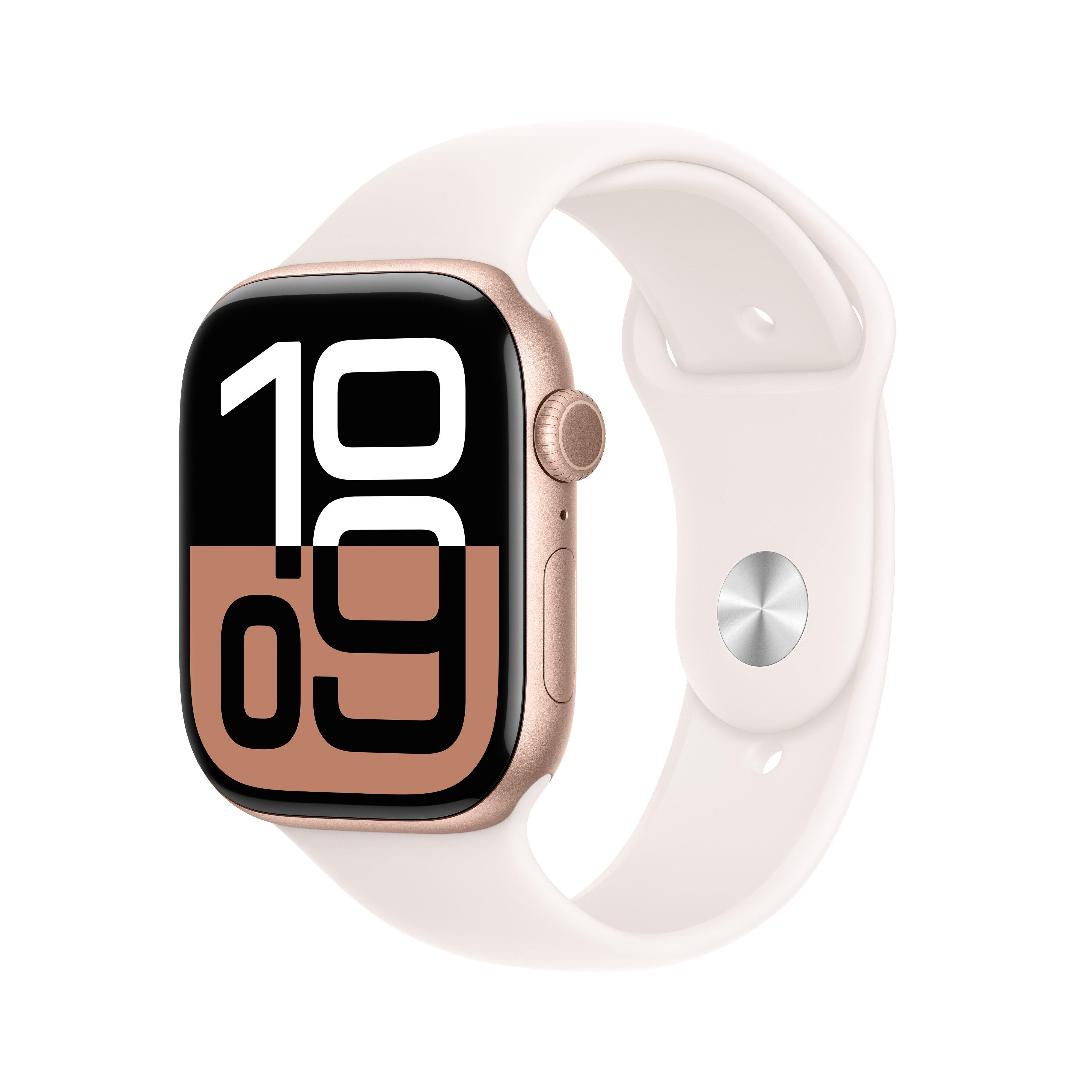 

Apple watch series 10 gps 46mm rose gold aluminium case with light blush sport band - m/l