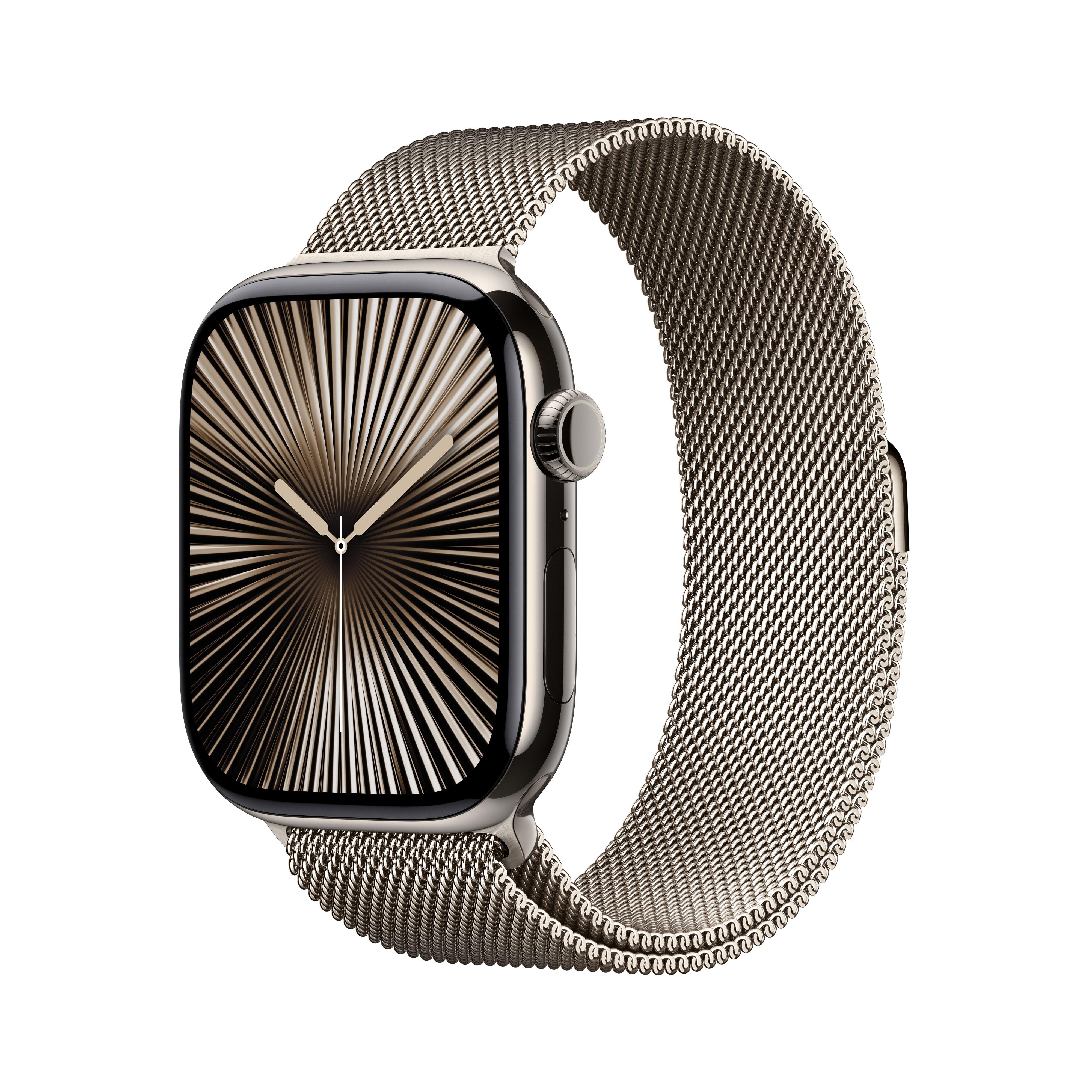 

Apple watch series 10 gps + cellular 46mm natural titanium case with natural milanese l...