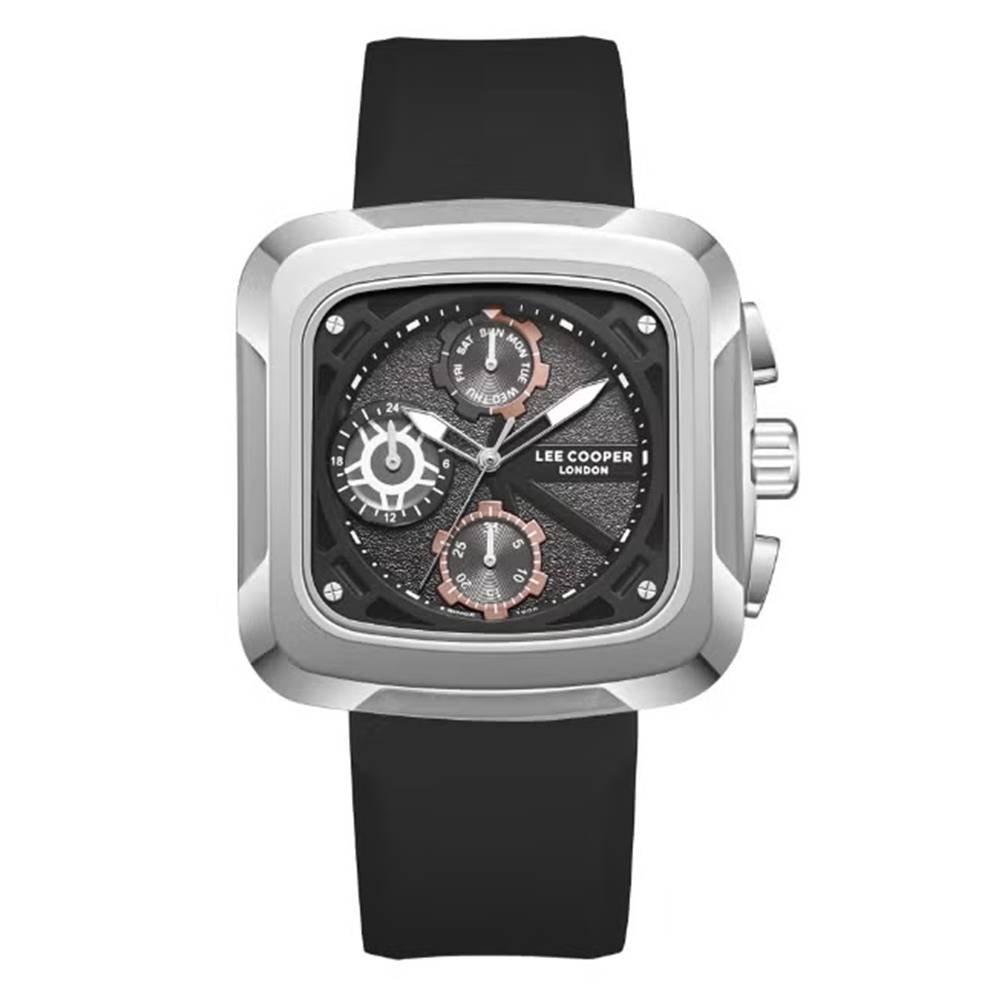 

Lee cooper watch for men, multi function, 46mm, silicone strap,lc08012. 361 - black