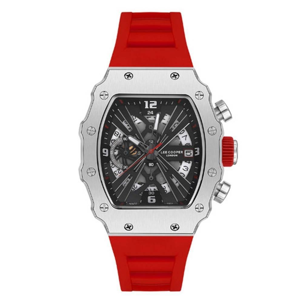

Lee cooper watch for men, multi function, 42mm, silicone strap, lc08062. 388 - red