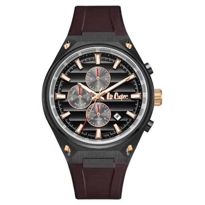 

Lee cooper watch for men, multi function, 45mm, leather strap, lc08063. 061 - black