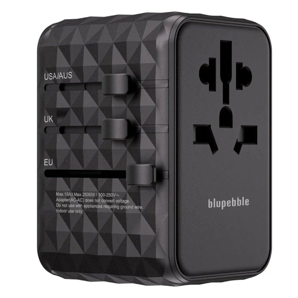

Bluepebble passport 4 world travel adapter with 3 usb-c & 2 usb-a, 100w, bp-tvl004-...