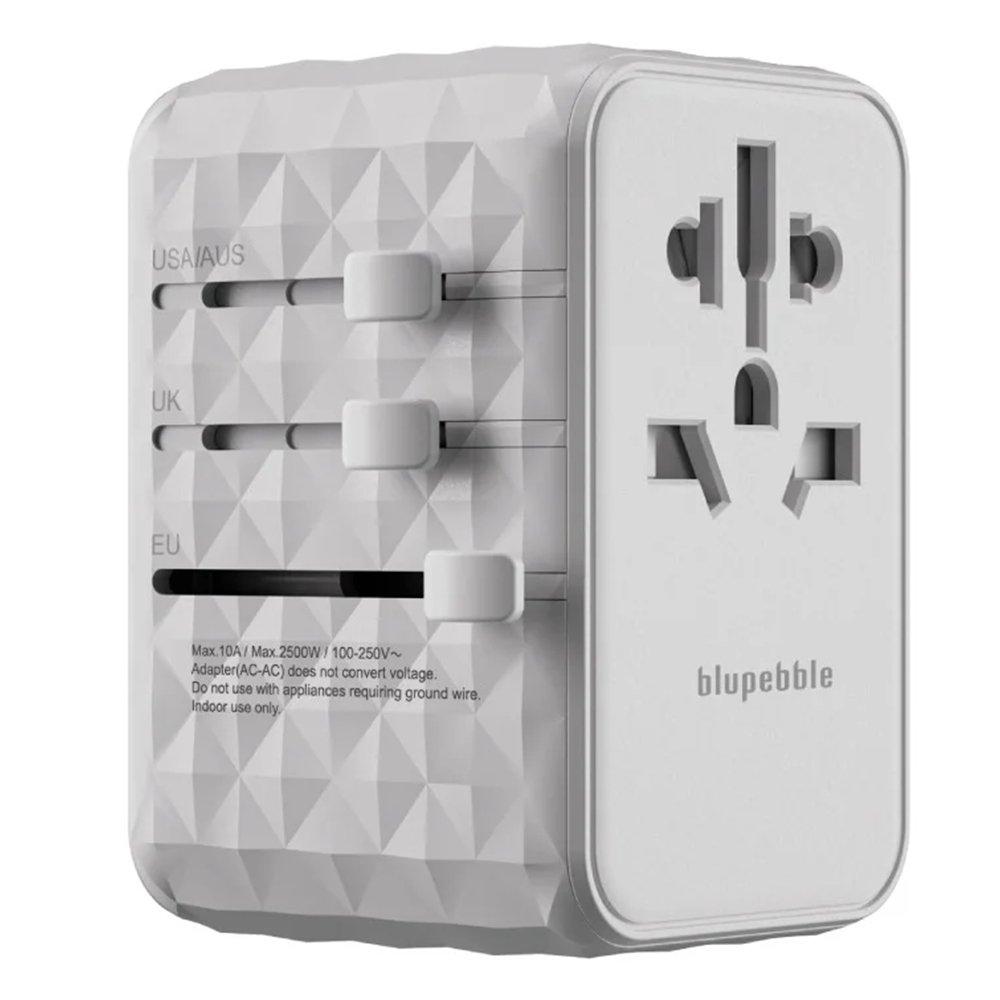 

Bluepebble passport 4 world travel adapter with 3 usb-c & 2 usb-a, 100w, bp-tvl004-...