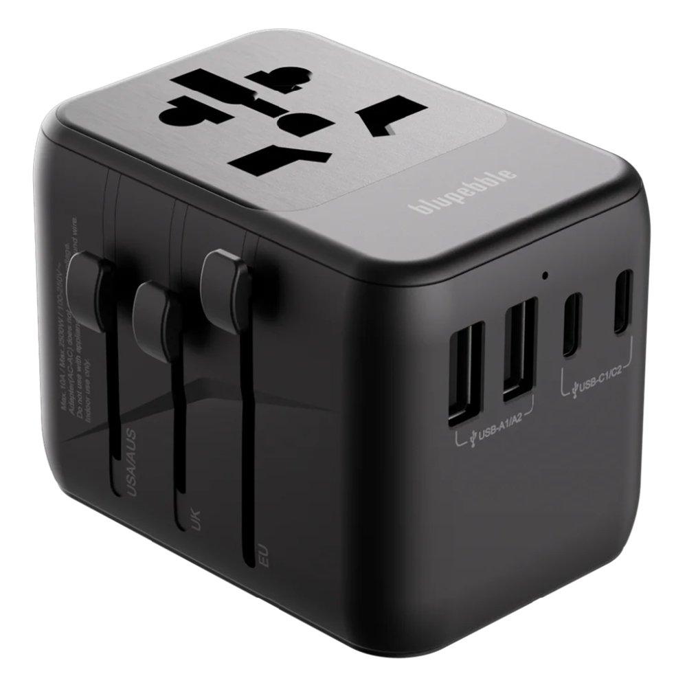 

Bluepebble passport 5 world travel adapter with 3 usb-c & 2 usb-a, 35w, bp-tvl005-b...