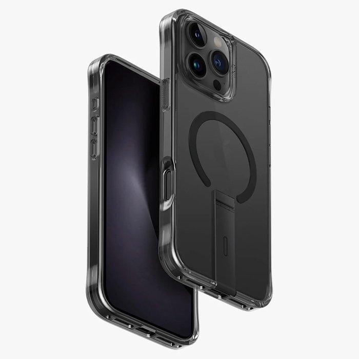 

Uniq hybrid eleva iphone 16 pro magsafe stand case - black