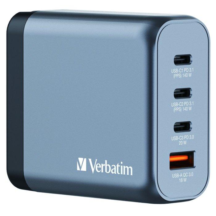 

Verbatim gan charger 140 w, 4 ports - silver