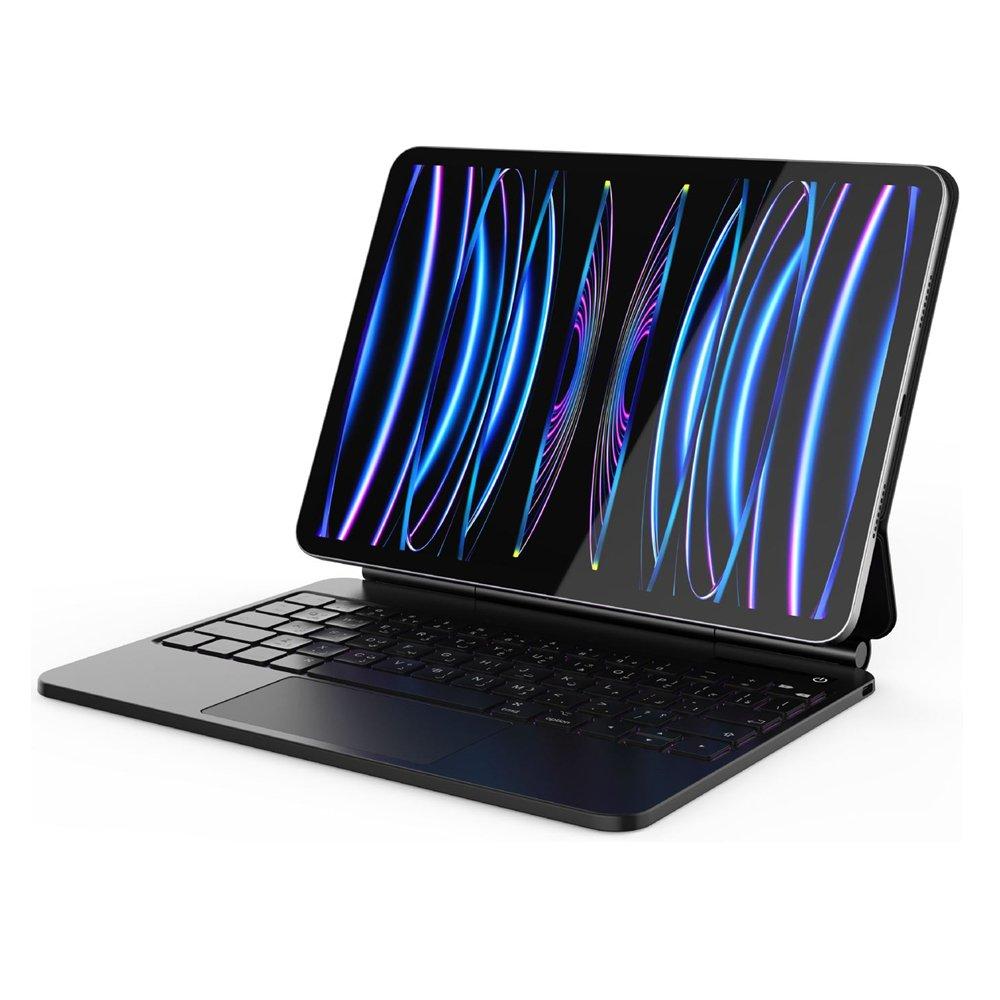 

Blupebble magic folio keyboard with eng/arb trackpad for pro 11-inch, mt11pro2024 - black