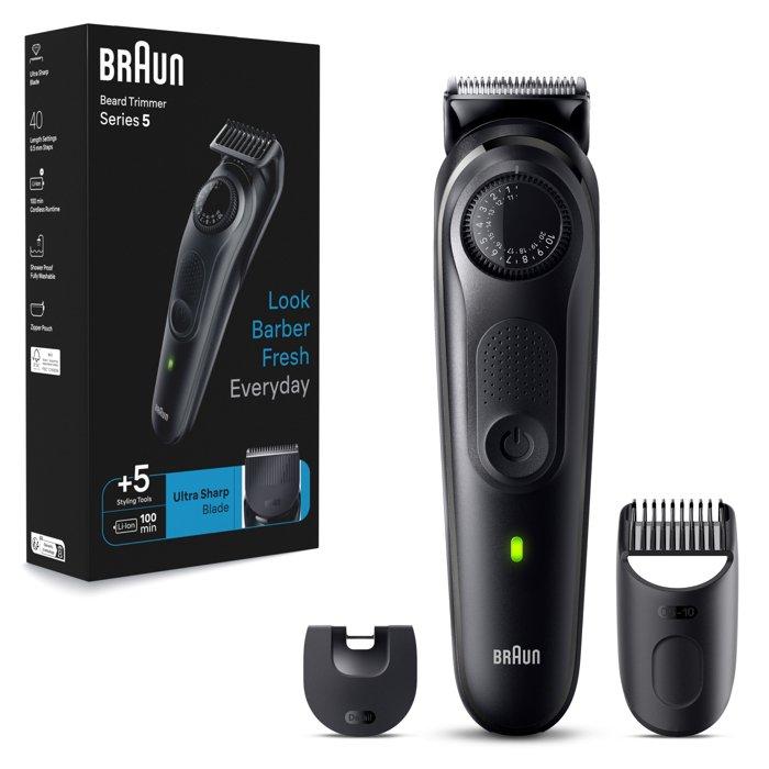 

Braun men's beard trimmer 5 with precision wheel, 5 styling tools, 100 mins runtime, bt...
