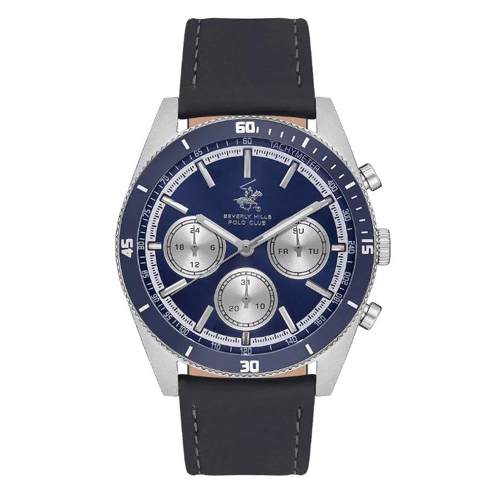 

Beverly hills polo men's watch, multifunction, leather strap, 42mm, bp3619x. 092 - brown