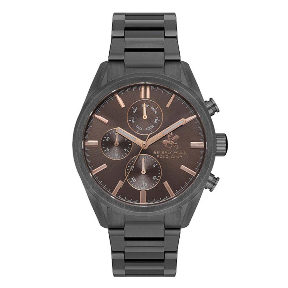 

Beverly hills polo men's watch, multifunction, metal strap, 43mm, bp3633x. 060 - grey