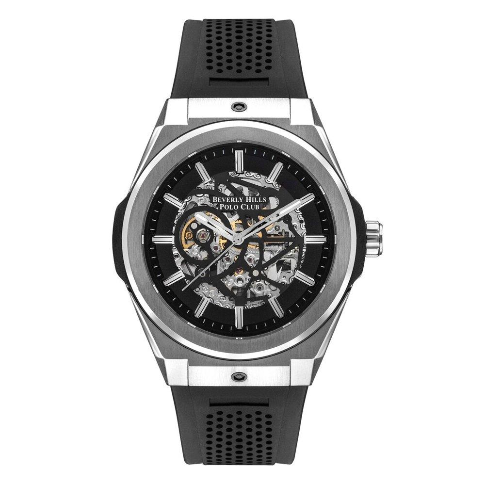 

Beverly hills polo men's watch, mechanical, silicone strap, 46mm, bp3636x. 351 – black