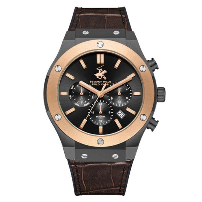 

Beverly hills polo men's watch, multifunction, leather strap, 45mm, bp3690x. 062 - dark...