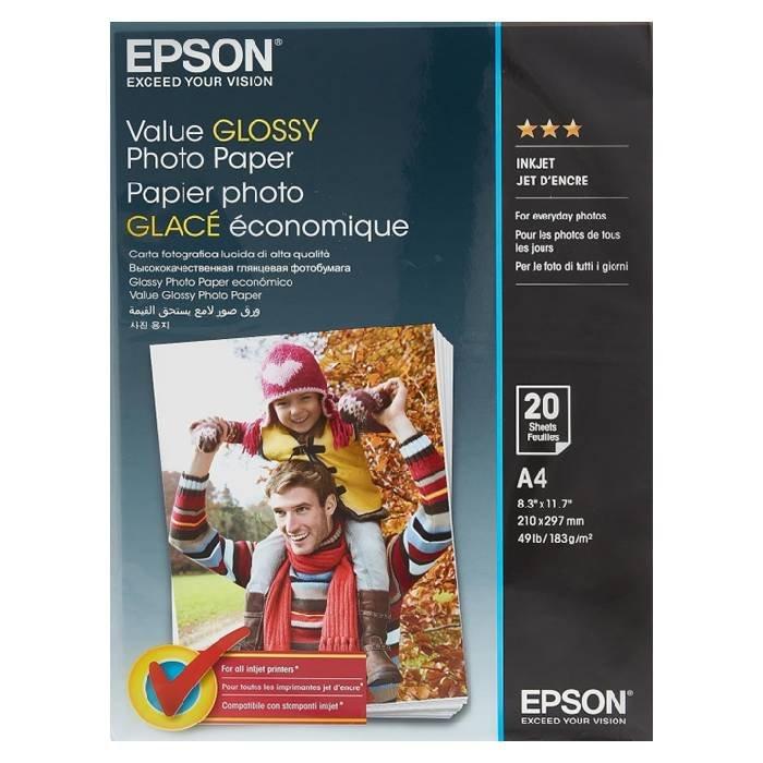 

Epson photo paper glossy pack, a4 20 sheets, c13s400035