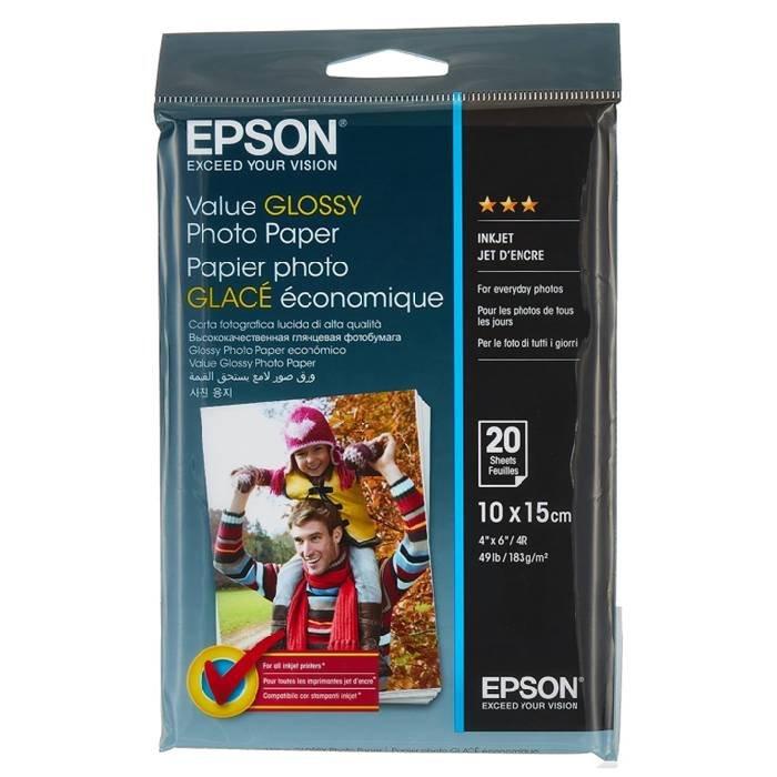 

Epson photo paper glossy pack, a4 20 sheets, c13s400037