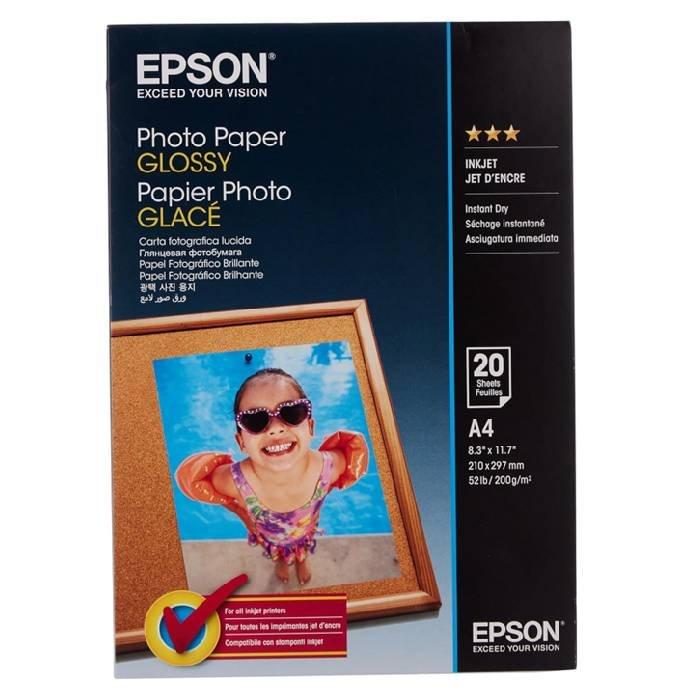 

Epson photo paper glossy pack, a4 20 sheets , c13s042539