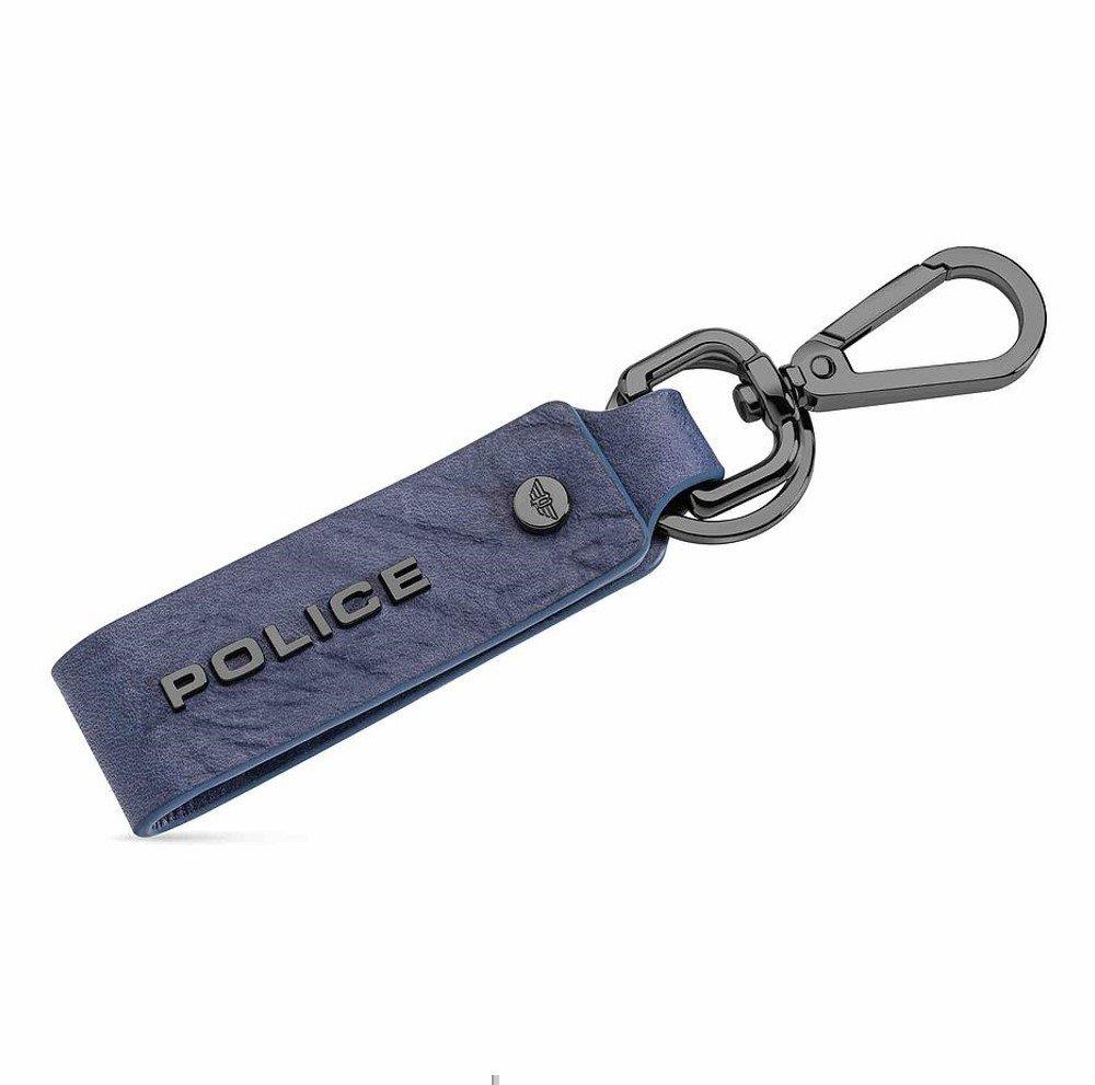 

Police leather droid men's key ring, pa40077krbl - blue