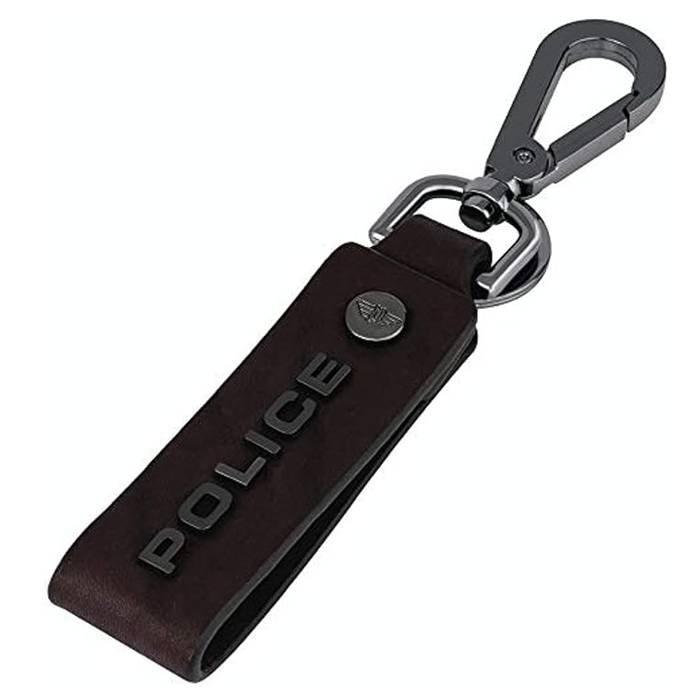 

Police leather droid men's key ring, pa40077krbr - brown