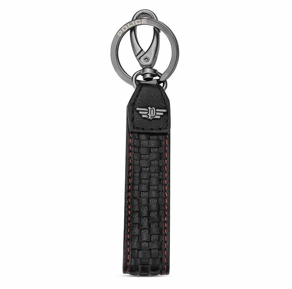

Police cleste mens leather keyring with red stiching, pelgk2205101 - black