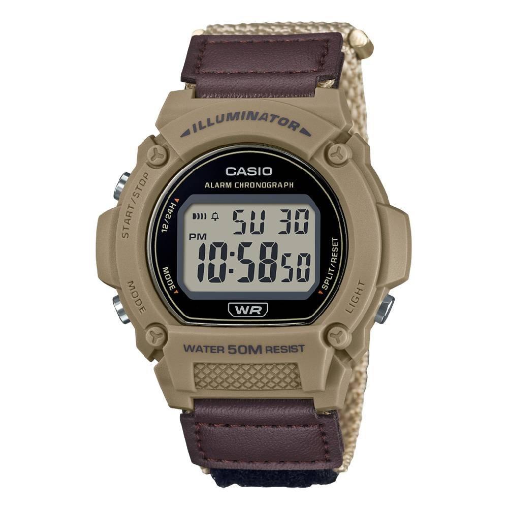 

Casio men's digital watch, 48mm, w-219hb-5avdf – light brown