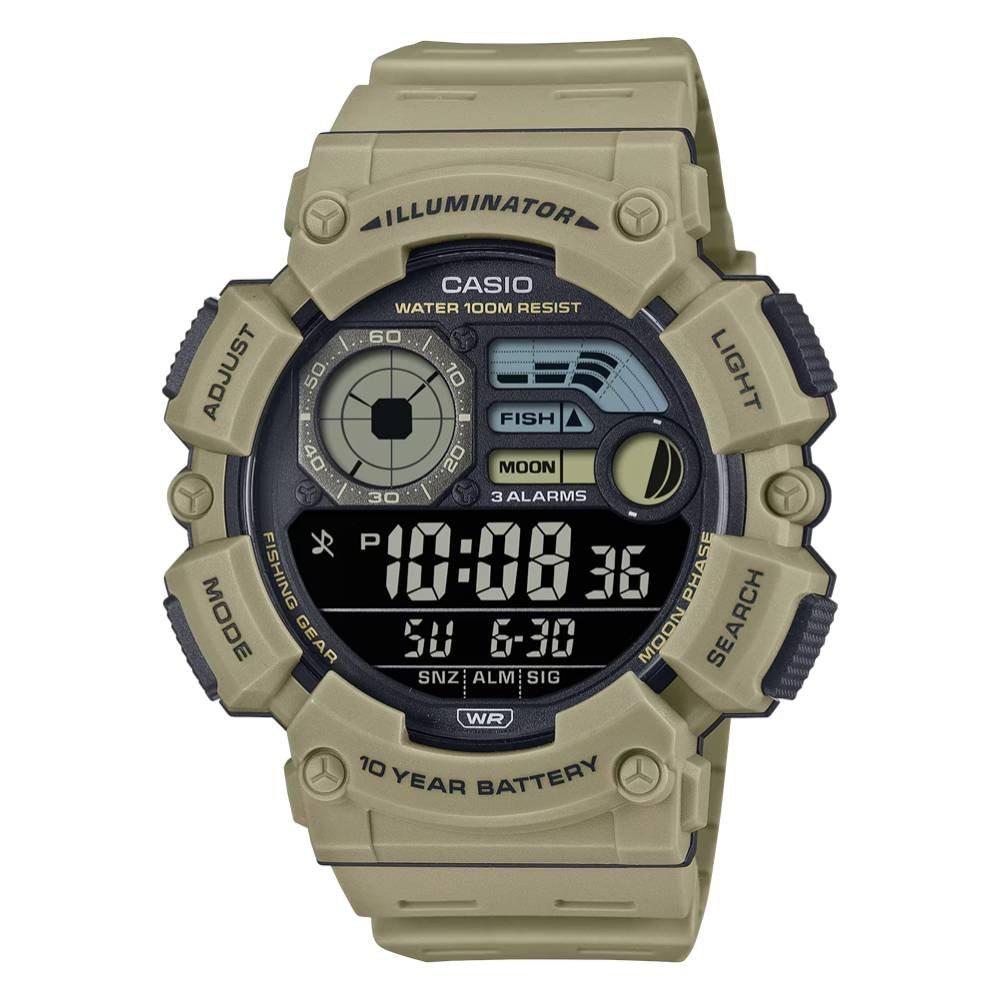 

Casio men's digital watch, 55mm, ws-1500h-5bvdf - light olive