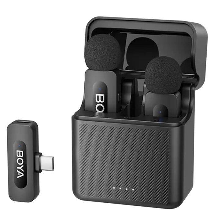 

Boya v30 wireless microphone with usb-c charging case – black