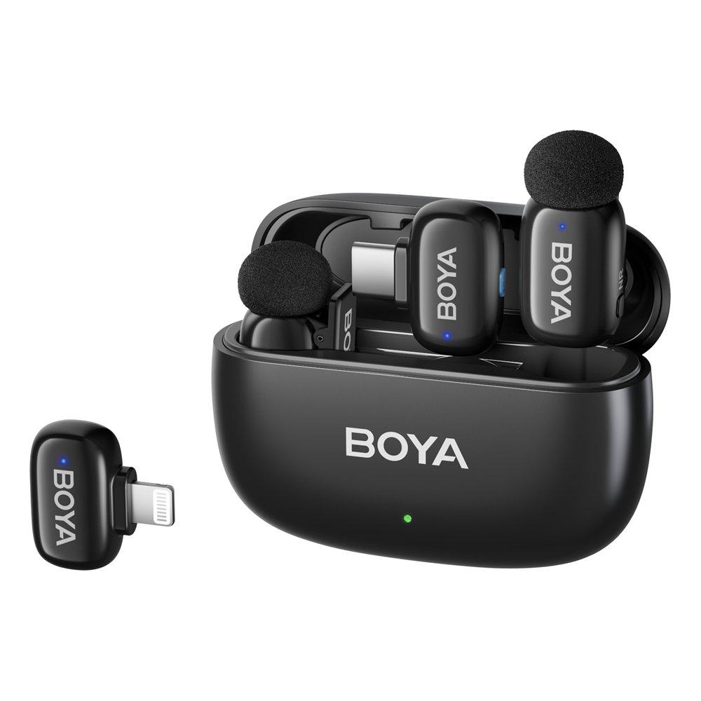 

Boya mini 12 wireless microphone with lightning & usb-c – black